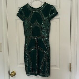 Spread Your Shine Green Sequin Embroidered Bodycon Dress | Lulus